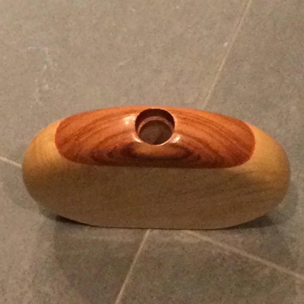 Tulipwood and maple wooden vase (5.5” x 1.5” x 6.25”)